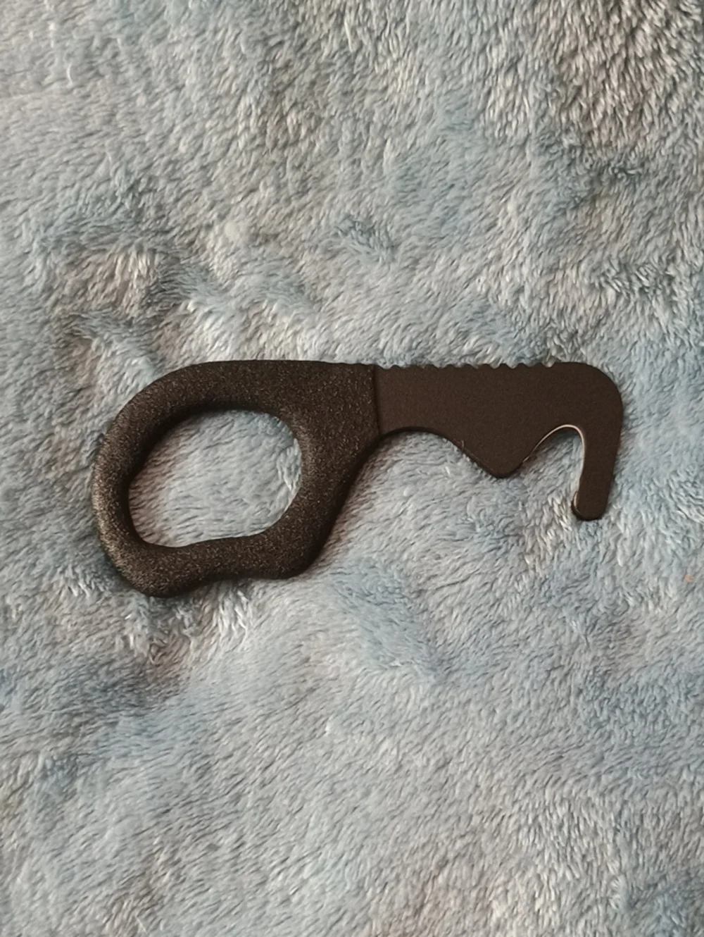 Bench Made Black Rescue Hook with Brown Nylon Pouch and Black Belt Loop